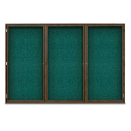 United Visual Products Sliding Door Indoor Enclosed Corkboard, 7 UV9028ACSH-BLACK-DBURGU